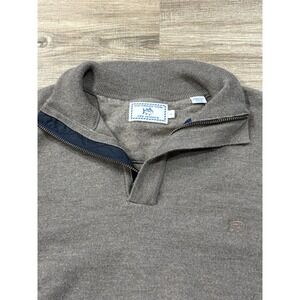 Southern Tide 1/4‎ Zip Pullover Sweater Mens Large Brown Skipjack Wool Blend